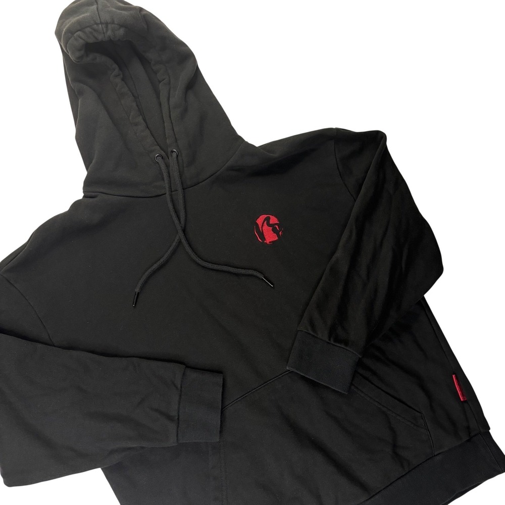Meters/bonwe Black Graphic Pullover Hoodie Men's XL Streetwear Oversized - Picture 3 of 12